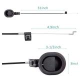 ttmagic 2Pcs Universal Couch Recliner Release Pull Handle 3" by 3.5" Replacement Parts with Cable, Fits Ashley Lazy Boy and Most Recliner Sofa Brands, Exposed Cable Length 4.9"