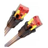 Snowkids Cat 8 Ethernet Cable 25 FT, Strong Signal, High Speed 40Gbps 2000Mhz, Network Cord with RJ45 Internet Connector for TV/Printer/Computer/Modem/Router/ps-3/4/5, Braided Flat LAN Cable