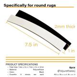 8 Packs Rug Gripper Pads for 4x4 to 6x6 Feet Circle Area Rugs, Curved Non-Slip Rug Tape to Keep Round Carpet Flat for Hardwood Floors Tile Floors - Black