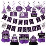 GERMISHUYS Purple 50th Birthday Decorations, Women