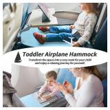 AWAHITAWA Toddler Airplane Bed, Portable Kids Airplane Seat Extender, Airplane Travel Essentials for Toddlers, Comfortable Footrest for Kids, Must-Have Toddler Travel Bed for Flights (Blue)