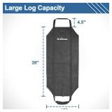 Artibear Outdoor Indoor Firewood Log Carrier Bag, 39 x 18 Waxed Canvas Holder Firewood Bag for Camping Fireplace