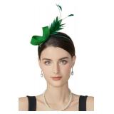 BABEYOND Fascinator Headband for Women - Tea Party Headpiece Kentucky Feather Fascinators Bridal Wedding Ribbon Hair Clip