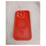 TOCOL Magnetic for iPhone 15 Pro Case, Upgraded Full Camera Protection, Compatible with Magsafe, Drop Protection, Translucent Matte Back Bumper Phone Cover 6.1-Inch (Red)