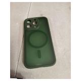 TOCOL Magnetic for iPhone 15 Pro Case, Upgraded Full Camera Protection, Compatible with Magsafe, Drop Protection, Translucent Matte Back Bumper Phone Cover 6.1-Inch (Alpine Green)