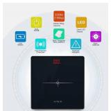 NUTRI FIT Digital Scale for Body Weight, Precision Bathroom Weighing Scale Step-On Technology High Capacity - 330 lb, LED Display with High Precision Measurements, Black