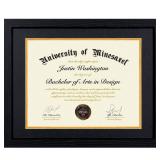 Minesaxel 11x14 Diploma Frame with 8.5 x 11 Black Mat Fits Certificate Document, 8.5x11 Degree Frame for Wall or Tabletop Display