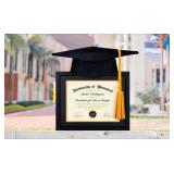 Minesaxel 11x14 Diploma Frame with 8.5 x 11 Black Mat Fits Certificate Document, 8.5x11 Degree Frame for Wall or Tabletop Display