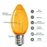 BORT 50 Pack C7 LED Replacement Light Bulb, C7 LED Bulbs for Christmas Outdoor String Lights, E12 Intermediate Base, Commercial Grade Holiday Bulbs (Multicolor 50Pack)