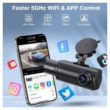 Miden X5 4K WiFi Dash Cam Front and Rear Inside, 2160P+1080P+1080P FHD 3 Channel Dash Camera for Cars, 360Â° All Sides Dashcam, Free 64G SD Card, G-Sensor, WDR, Night Vision, 24H Parking Monitor