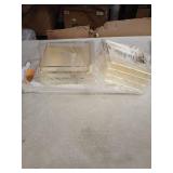 J JACKCUBE DESIGN White Wood Floating Shelves, Set of 3 Wall Mounted Hanging Shelves with Gold Wire Frames for Bedroom. Living Room, Kitchen, Bathroom and Office - MK696C