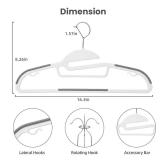 BAGAIL Plastic Hangers 50 Pack with Non-Slip Design,0.2 Inches Thick, 360°Swivel Hook Space Saving Organizer for Bedroom Closet,Shirts,Pants(White- S Shaped)
