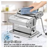 Sailnovo Pasta Maker Machine, 180 Roller Pasta Maker, 9 Adjustable Thickness Settings 2-in-1 Noodles Maker with Rollers and Cutter, Perfect for Spaghetti, Fettuccini, Lasagna or Dumpling Skin Silver P