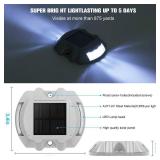 VOLISUN Solar Deck Lights Driveway Dock Lights, 12-Pack Led IP67 Waterproof Outdoor Warning Step Lights for Driveway Sidewalk Garden Pathway Yard(White)