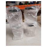 Cornucopia Brands 32oz Square Plastic Jars (4-Pack, Quart); Clear Rectangular 4-Cup Canisters w/Black Lids, Easy-Grip Side