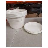 White Round Plastic Plant Potter with Saucer-4 Pairs