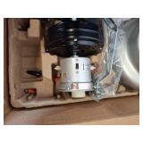 Mainstays 44 inch Hugger Indoor Ceiling Fan with Light Kit  Satin Nickel  5 Blades  Reverse Airflow