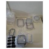 Plastic container set big to small clear