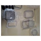 Plastic container set big to small clear