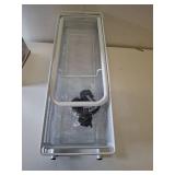 Mainstays 3-Tier Slim Rolling Bathroom Storage Cart with Hooks, White