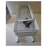 Mainstays 3-Tier Slim Rolling Bathroom Storage Cart with Hooks, White