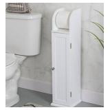Mainstays Slim Bath Cabinet with Toilet Paper Holder, White