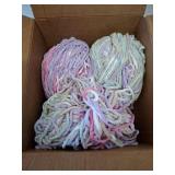 Box of crochet yarn
