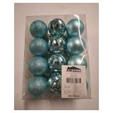 JOIEDOMI 24 Pcs Baby Blue Christmas Tree Ornaments Set, 2.36\" Shatterproof Christmas Balls, Xmas Hanging Ornaments Decorations for Tree Wreath Garland Holiday Wedding Indoor Party Decor