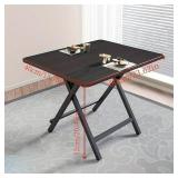 Portable Dining Table,Foldable Table Kitchen Table Space Saving Drop Leaf Dining Table RV Table Folding Small Square Dining Room, for Home, Office, Dormitory and Dining Room