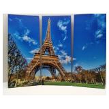 FACTORY SEALED - Designart Beautiful Winter Day in Paris-Extra Large Cityscape Glossy Csnvas Wall Art, 36x28, Blue