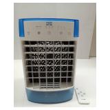 APPEARS NEW - Portable Air Conditioner, Personal Evaporative Air Cooler with Dual Tank, 2 Mist Modes, 3 Wind Speed, USB Powered Desk Cooling Fan with 7-Color Mood Lighting for Office/Bedroom