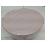 FACTORY SEALED - Nervure 50PCS Pink and Gold Plastic Plates - 10.25 inch Pink Disposable Plates with Gold Rim - Party Plate - Dinner Plate Ideal for Wedding & Party