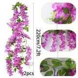 APPEARS NEW - CISDUEO 3 Pcs Wisteria Hanging Flowers Wisteria Flowers Vine Garland Wedding Arch Decoration Purple Red Artificial Wisteria Vines Hanging Flower Vines Silk for Party Garden Home Table Ba