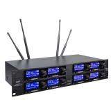 FACTORY SEALED - Wireless Microphone System UHF 8 Channel Lavalier Mic Bodypacks Lapel Mic 8 Headsets for Karaoke System Church Speaking Conference Meeting Classroom Wedding Party Meeting School