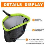 APPEARS NEW - Sepetrel Pool Net,Professional Swimming Pool Leaf Skimmer Nets for Cleaning with Double-Layer Deep Big Bag,Heavy Duty Aluminum Frame & Handle Rake(Pole Not Included)