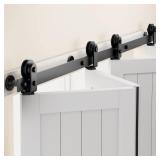 FACTORY SEALED - ZEKOO Bifold Barn Door Hardware: 80 inch Bi Folding Door Hardware Kits for 76 Closet Doors - Easy Assembly Smoothly Quietly Bifold Doors Track Kit - I Shape Top Mount Roller - Bi fold