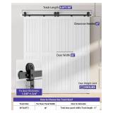 FACTORY SEALED - ZEKOO Bifold Barn Door Hardware: 80 inch Bi Folding Door Hardware Kits for 76 Closet Doors - Easy Assembly Smoothly Quietly Bifold Doors Track Kit - I Shape Top Mount Roller - Bi fold