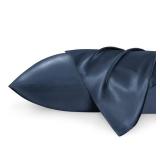 FACTORY SEALED - Bedsure Satin Pillowcase 2 Pack Similar to Silk Pillow Cases Standard Size, Pillow Case for Sleeping Women with Envelope Closure, Gifts for Women Men, Mood Indigo, 20x26 Inches