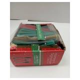 Nicole Fantini Plastic Silverware Heavyweight Combo, Disposable Flatware Red/Green/Gold Cutlery 240 pieces 80 of each Forks, Knives, Spoons