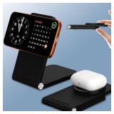 FACTORY SEALED - Wireless Charger, Magnetic Foldable Travel Fast Charging Station Stand for iPhone 17 16 15 14 13 12 Series, iPhone Wireless Mag-Safe Charger Dock for AirPods 3/2/Pro 2/Pro