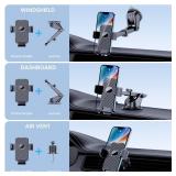 FACTORY SEALED - GUWEZ Phone Holder Car Mount for iPhone [Powerful Suction] Phone Mount for Car Dashboard Windshield Air Vent Universal Accessories Automobile Phone Holder Fit iPhone Smartphone Carbon