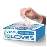 ProHeal Vinyl Disposable Gloves Small - 100 Clear Food Safe Cooking and Household Cleaning Gloves - Powder Free and Latex Free Kitchen Glove for Meal Prep and Food Service