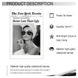 FACTORY SEALED - Vintage Better Late Than Ugly Newspaper Posters Black And White Canvas Wall Art Funky Girl Aesthetic Preppy Prints Painting For Home Bedroom Dorm Wall Decor 16x24in Unframed