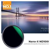 FACTORY SEALED - GObe 46mm ND1000 (10-Stop Fixed Neutral Density) ND Filter with 28 Multi-Coated Optical AGC Glass Waterproof Camera Lens Filter- for Long Exposure Photography (Nano-X Series)