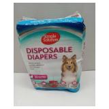 Simple Solution Disposable Dog Diapers, Female Dog Diapers, Puppy Potty Training, Incontinence and Heat Cycle Protection, Medium Diapers for Dogs, 15-23 Inch Waist, 30 Count