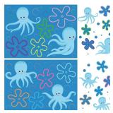 FACTORY SEALED - 8pcs Bubbles Wall Decals, Bubbles Wall Decals Under The Sea Decorations Wall Stickers Bubbles Sticker Colorful Bathroom Decor for Bathroom Wall Decor Boys Girls Teens Adults(Octopus)