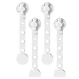 FACTORY SEALED - SKYULE Cabinet Locks Baby Proofing - (4 Pack) Child Proof Cabinet Locks Adjustable Adhesive Straps Latches,Dual-Lock Mode & No Screws,Multi-Purpose for Furniture, Fridge, Oven (White)