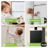 FACTORY SEALED - SKYULE Cabinet Locks Baby Proofing - (4 Pack) Child Proof Cabinet Locks Adjustable Adhesive Straps Latches,Dual-Lock Mode & No Screws,Multi-Purpose for Furniture, Fridge, Oven (White)