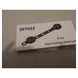 FACTORY SEALED - SKYULE Cabinet Locks Baby Proofing - (4 Pack) Child Proof Cabinet Locks Adjustable Adhesive Straps Latches,Dual-Lock Mode & No Screws,Multi-Purpose for Furniture, Fridge, Oven (White)