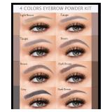 FACTORY SEALED - Eyebrow Powder Makeup Kit for Women,2 Colors Eye Brow Powder Waterproof Tinting Palette Long-Lasting,Brown Dark Brown Brow Fill&Sculpt Natural Eyebrow Contour for Sparse Brow with Bro